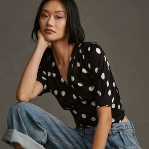 Tiny Adelaide Blouse - Anthropologie - Medium - Black and White